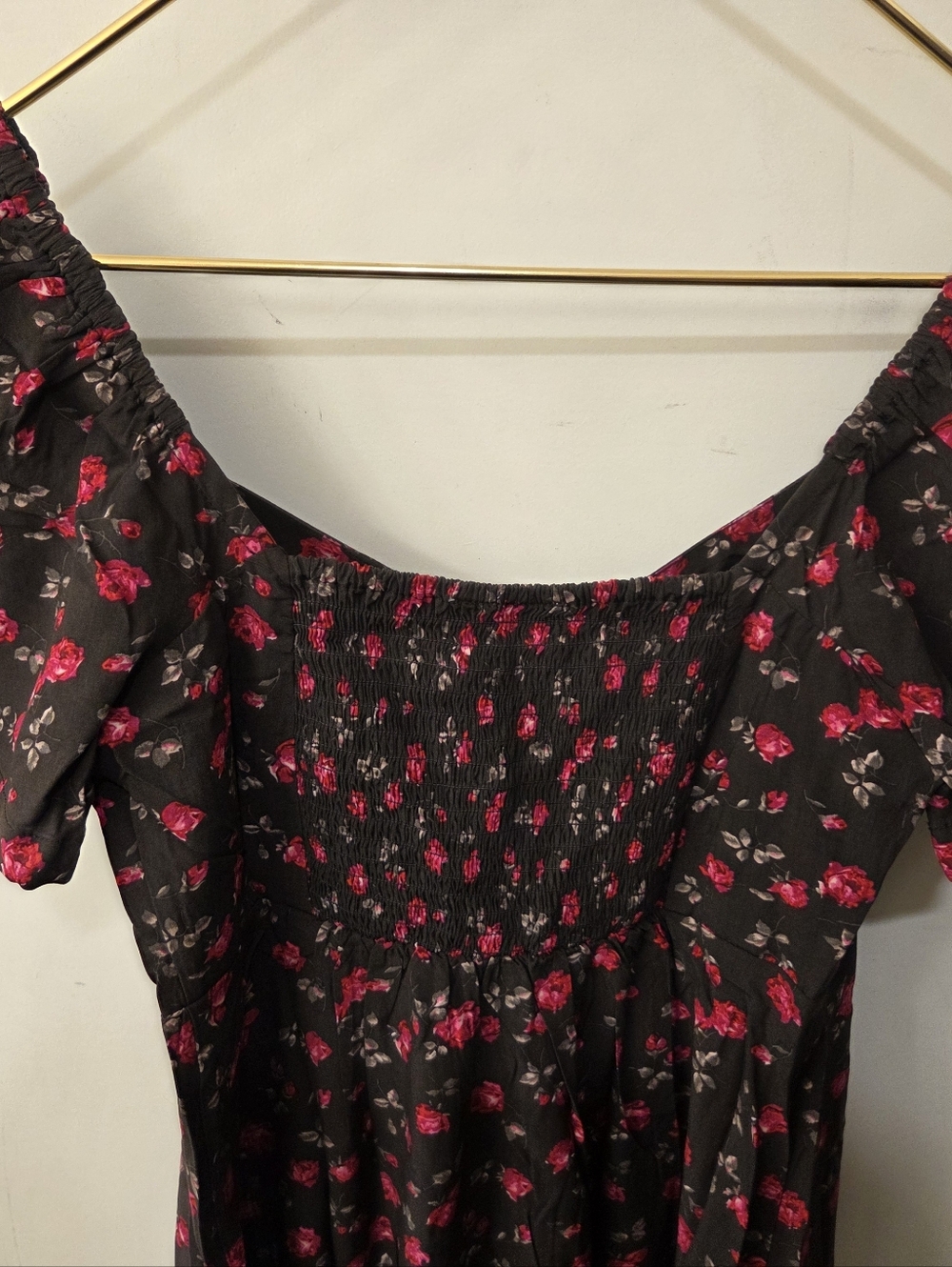 NWT - GAP Brown Floral Puff Short Sleeve Midi Dress - Size XXL - Picture 15 of 16